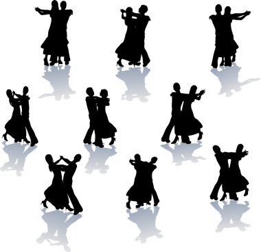 Ballroom Dance Silhouettes clipart