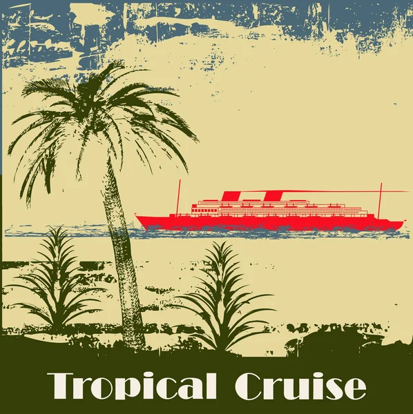 Tropische cruise achtergrond — Stockvector