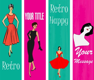 Retro dikey web banner Şablonlar