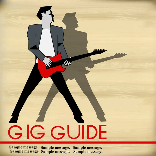 Retro gitarr gig guide — Stock vektor