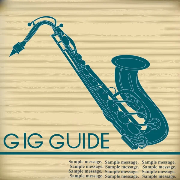 Retro Saxophone Gig Guide Background — Stock Vector