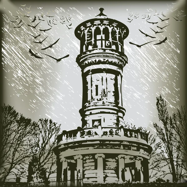 Torre de aves fondo — Archivo Imágenes Vectoriales