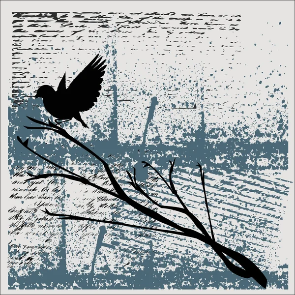 Grunge πουλί φόντο — Διανυσματικό Αρχείο