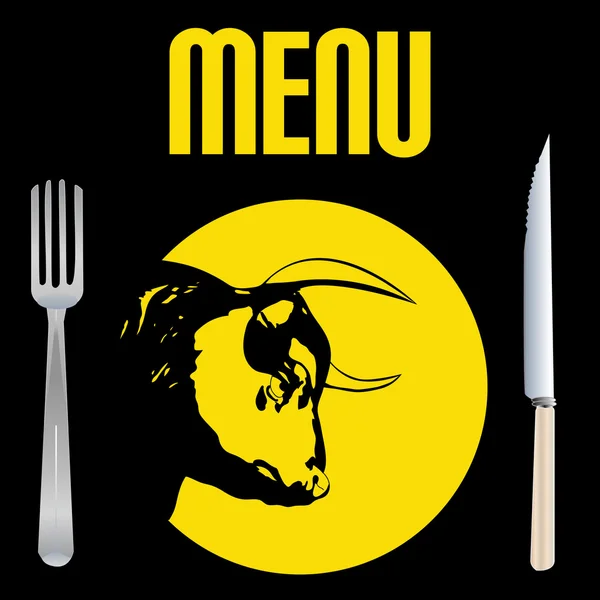 Biefstuk menu — Stockvector