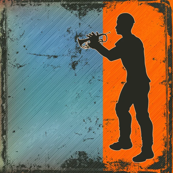 Giocatore di cornetta in ottone — Vettoriale Stock