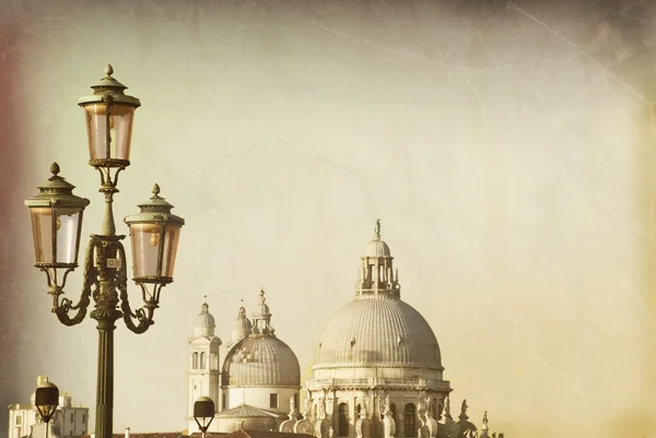 stock image Vintage view of Santa Maria Della Salute Basilica, Venice