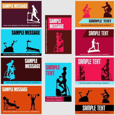 Health/Exercise Business Card Templates clipart