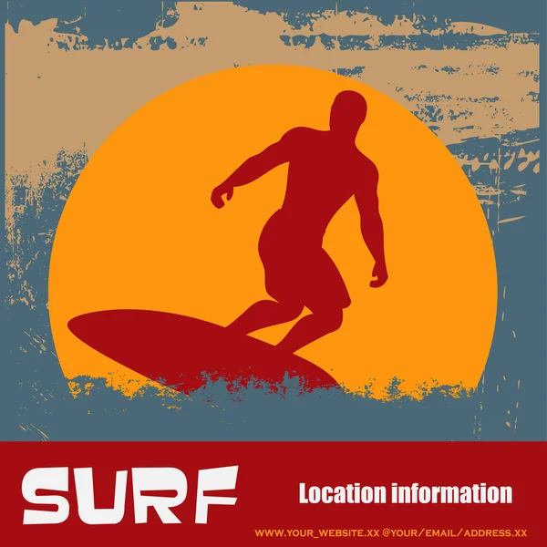 Grunge surfer bakgrund — Stock vektor