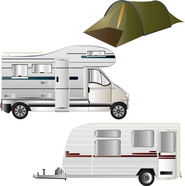 Camping et Caravaning — Image vectorielle