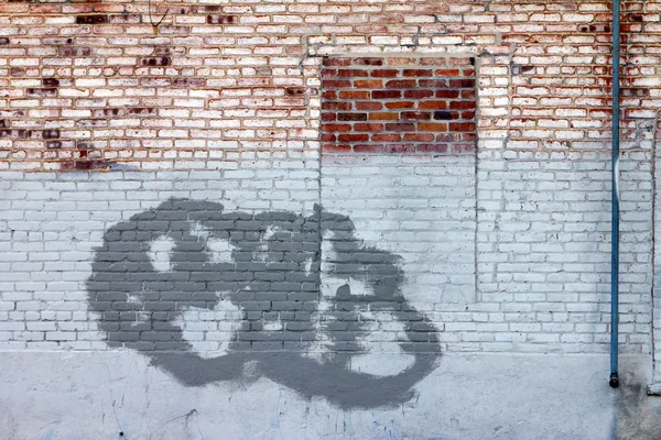 グランジのレンガの壁の古いテクスチャ背景のウィンドウ — ストック写真