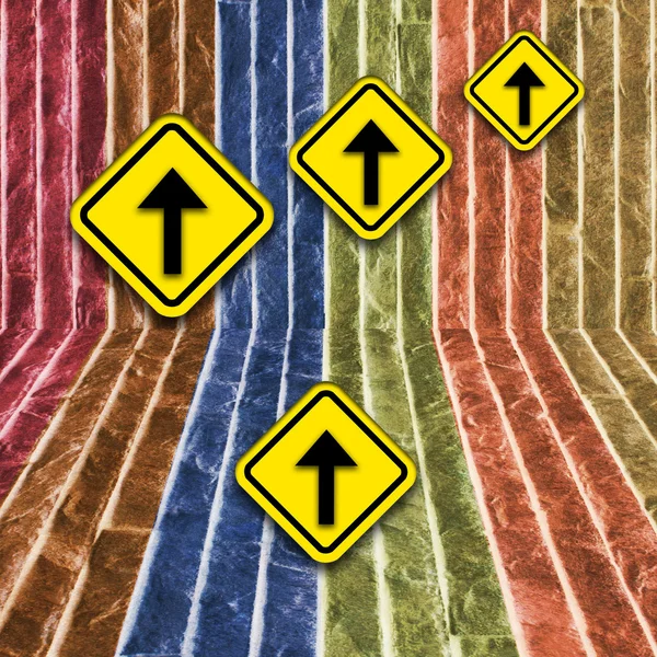 Yellow traffic signs — Stock Photo, Image