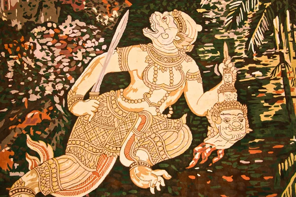 Hanuman painting on the wall. — Stock Photo, Image