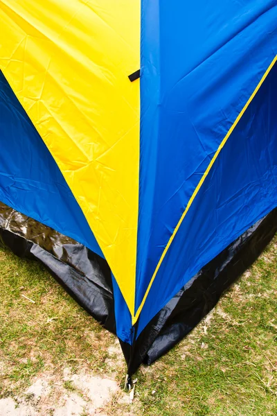 Corner of the canvas tent. — Stock Photo, Image