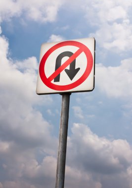 Signs prohibiting U-turn clipart