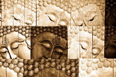 geleneksel Tay tarzı lord Buda yüz Ahşap oyma