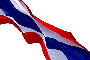 Beyaz arka plan üzerinde izole akış Tayland bayrağı