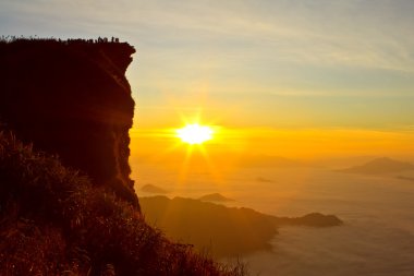 Phu Chi Fah, famous sunrise viewing place in north of Thailand clipart