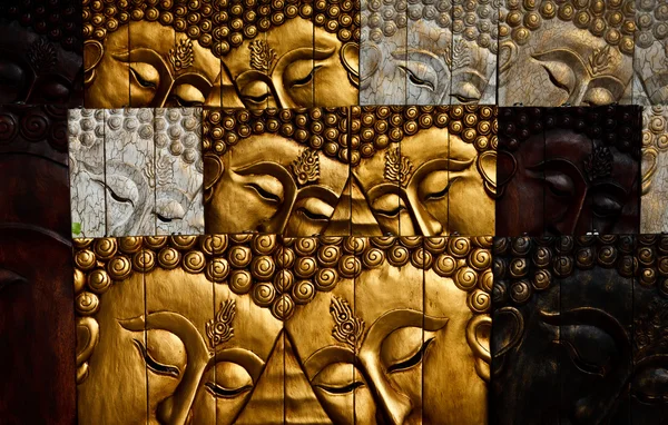 Escultura em madeira estilo tailandês nativo — Fotografia de Stock
