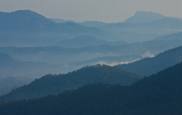 Morning over mountain in northeast of Thailand