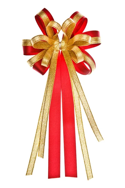 Red cloth ribbon on white background — Stock Photo, Image