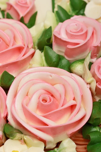 Květina šlehačky krásný dort — Stock fotografie