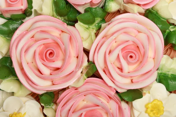 stock image Flower cream on top of beatiful cake