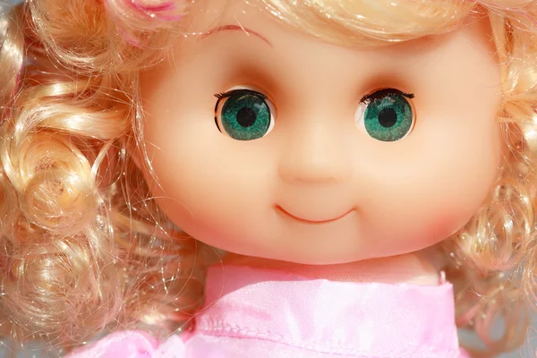 Menina boneca rosto — Fotografia de Stock
