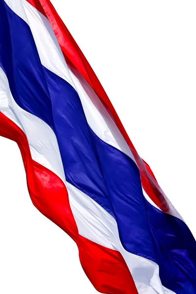 孤立在白色背景上的流媒体泰国国旗 — 图库照片