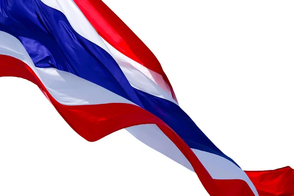 Streaming bandeira tailandesa isolado no fundo branco — Fotografia de Stock