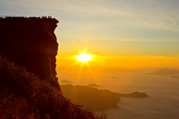 stock image Phu Chi Fah, famous sunrise viewing place in north of Thailand