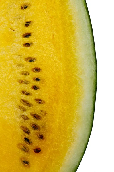 Gele watermeloen op witte achtergrond — Stockfoto