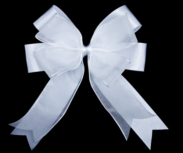 White bow on black background — Stock Photo, Image