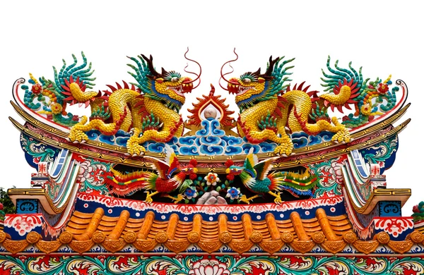 Smok Chiński styl na dachu — Zdjęcie stockowe