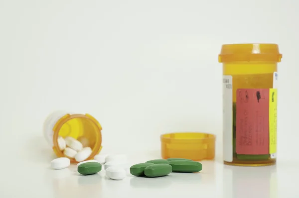 Pillole di prescrizione rovesciata Immagine Stock