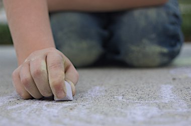Child sidewalk chalk clipart