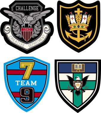 Classic heraldic emblem badge clipart