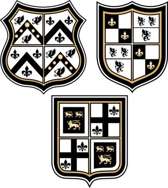 Heraldic royal emblem badge shield clipart