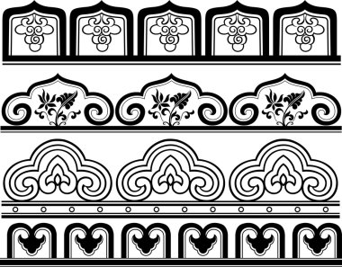 Embroidery floral repeated pattern clipart