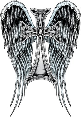 Cross with wing clipart