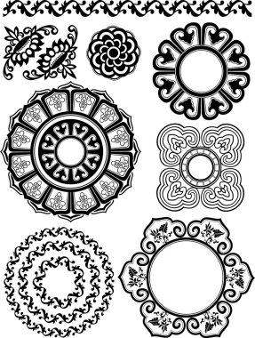 Classical floral pattern design clipart