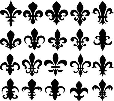 Fleur de lys shield design clipart