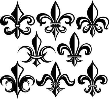 Fleur de lys shield design clipart