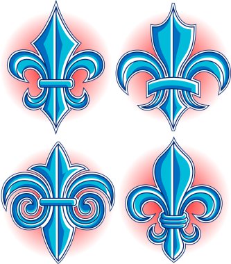 Fleur de lys symbol set clipart