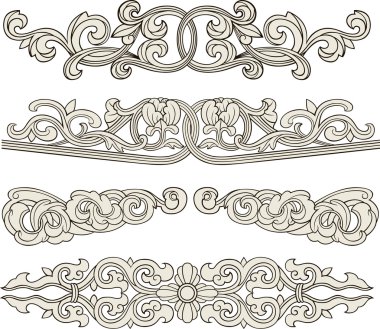 Scroll ornament illustration clipart