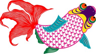 Oriental fish illustration clipart