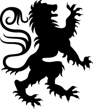 Heraldic royal griffin crest design clipart