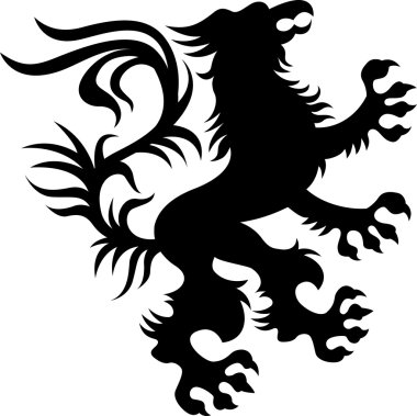 Heraldic royal griffin crest design clipart