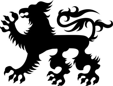 Heraldic royal griffin crest design clipart