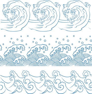 Seamless ocean wave symbol pattern clipart