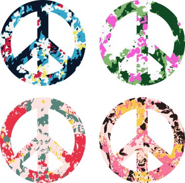 Flower peace symbol clipart